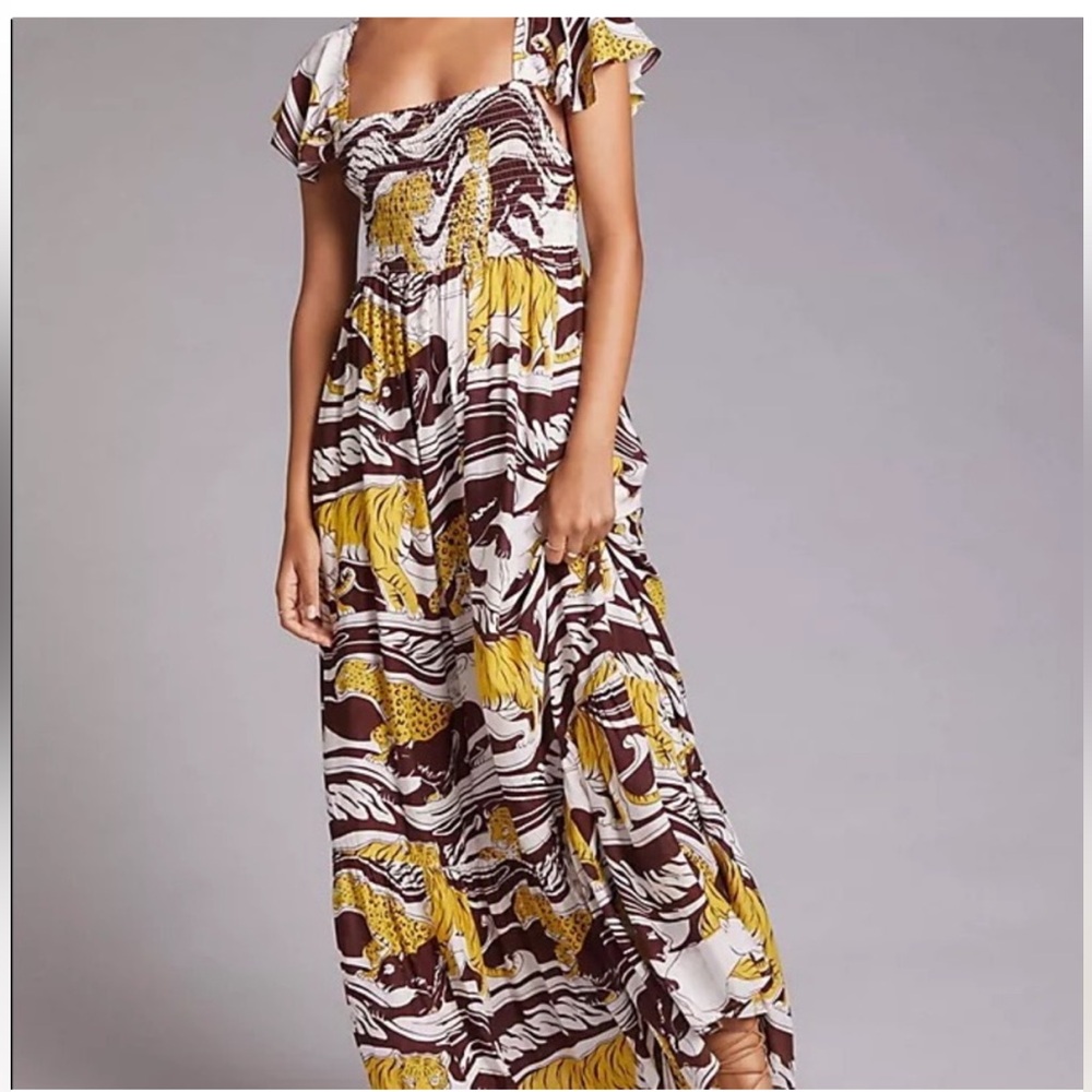 NWT- Maxi Dress Anthropologie ruffled maxi dress.